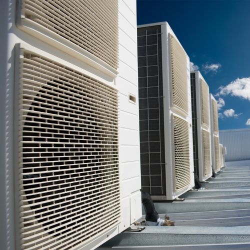 Interior ductwork for HVAC system in commercial site