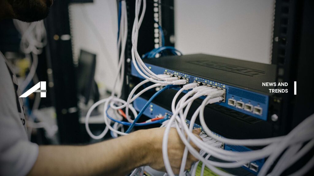 Federal project manager meeting with a fiber optics vendor onsite.