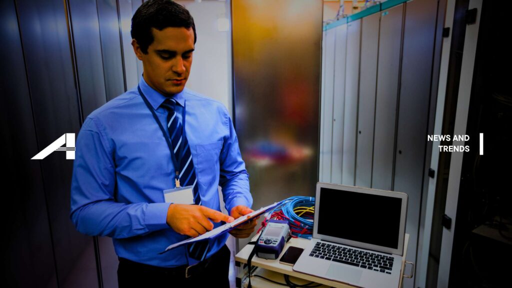 Government telecom control center with fiber and secure server systems.